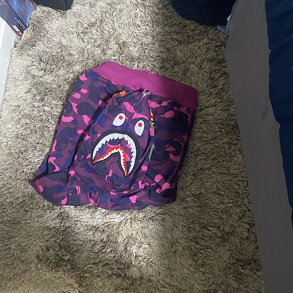 Bape Purple Camo Shark Jacket